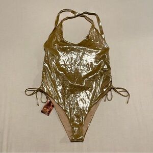 Sommer Ray Gold One Piece Swimsuit Size Large